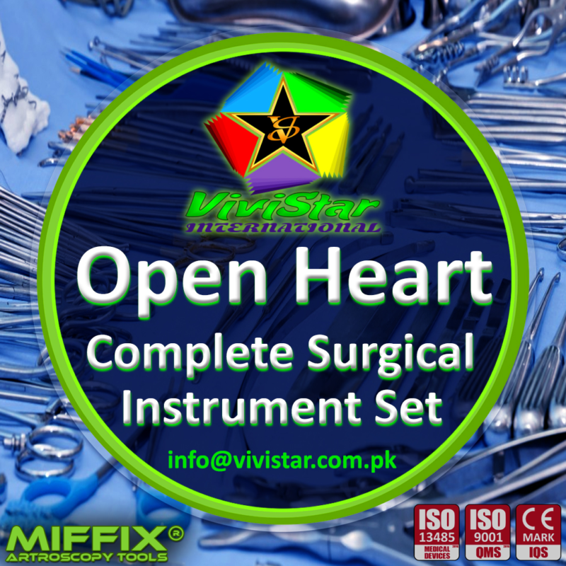 03 - Open Heart Complete Surgical Instrument Set Mayo Scissor Hartman Halsted Forceps Roch Pean Ochsner Crile Tissue Hegar Babcock Allis Backhaus Balfour