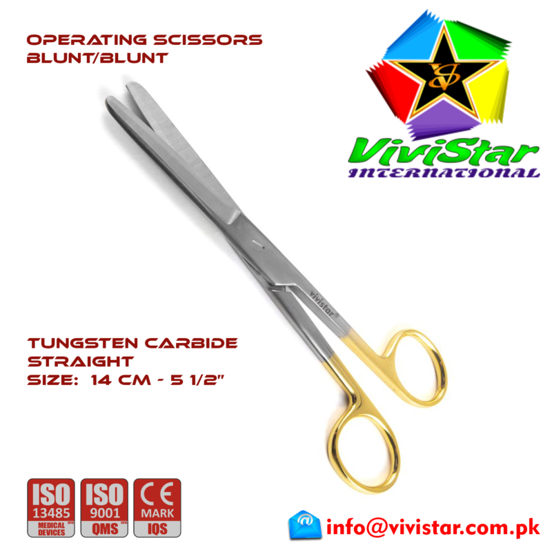 OPERATING-SCISSORS-TC-Blunt-Blunt-Straight-Tungsten-Carbide14-cm-5-5-inch-Cardiovascular-ENT-General-Surgery-Gynecology