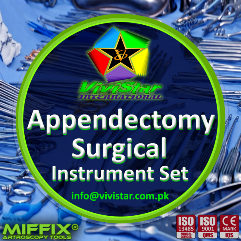 Appendectomy Surgical Instrument Set Abdominal Appendicitis appendix large intestine Surgery
