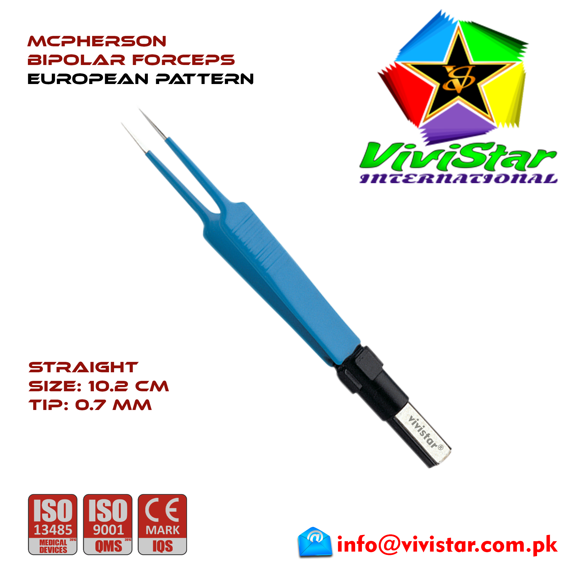 McPherson-Bipolar-Forceps-Straight-10cm-Point-7-mm-Electrosurgical-Instruments-Coagulate-Tissues-European-Europe-Blue-Coating