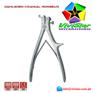 01 - Dahlgren Cranial Rongeur neurosurgical intracranial hook-shaped tip linear bone cuts surgeons plier grip style handle Neurosurgery Spine Orthopedic