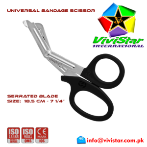 Universal-Bandage-Scissors-7-25-Black-Shears-Heavy-Duty-EMT-EMS-Utility-Trauma-Set-First-Aid-Stainless-Steel-Blades-and-Plastic-Handles-Paramedic-Nursing-Tool