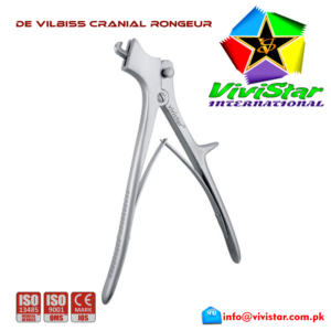 02 - De Vilbiss Cranial Rongeur neurosurgical intracranial hook-shaped tip linear bone cuts surgeons plier grip style handle Neurosurgery Spine Orthopedic