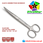 02 - Mayo Dissecting Scissor - Curved 14 cm 5 inch Cardiovascular ENT General Surgery Gynecology Obstetrics Neurosurgery Spine Orthopedic Plastic Surgery Urology