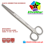 03 - Mayo Dissecting Scissor - Straight 17 cm 6 inch Cardiovascular ENT General Surgery Gynecology Obstetrics Neurosurgery Spine Orthopedic Plastic Surgery Urology