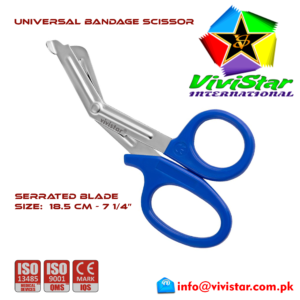 03 - Universal Bandage Scissors 7-25 (Blue) Shears Heavy Duty EMT EMS Utility Trauma Set First Aid Stainless Steel Blades and Plastic Handles Paramedic Nursing Tools