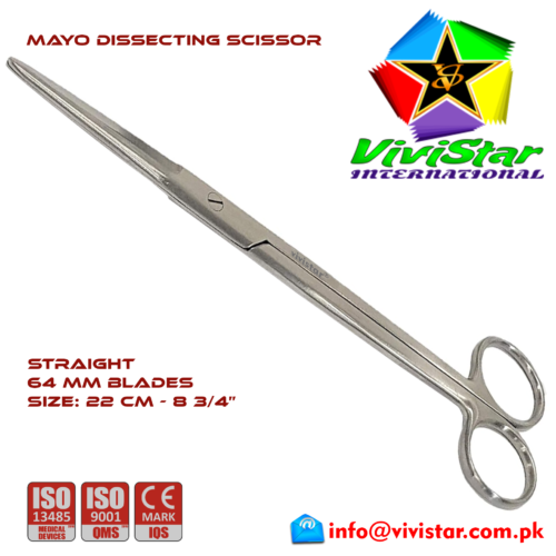 05 - Mayo Dissecting Scissor - Straight 22 cm 8 inch Cardiovascular ENT General Surgery Gynecology Obstetrics Neurosurgery Spine Orthopedic Plastic Surgery Urology 05 - Mayo Dissecting Scissor - Straight 22 cm 8 inch Cardiovascular ENT General Surgery Gynecology Obstetrics Neurosurgery Spine Orthopedic Plastic Surgery Urology