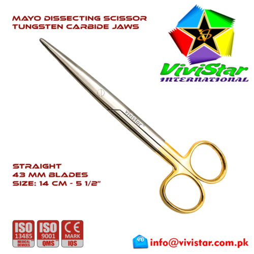 07 - Mayo Dissecting Scissor TC - Straight 14 cm 5 inch Cardiovascular ENT General Surgery Gynecology Obstetrics Neurosurgery Spine Orthopedic Plastic Surgery Urology 07 - Mayo Dissecting Scissor TC - Straight 14 cm 5 inch Cardiovascular ENT General Surgery Gynecology Obstetrics Neurosurgery Spine Orthopedic Plastic Surgery Urology