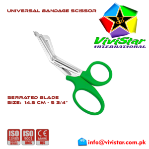 08 - Universal Bandage Scissors 5-75 (Green) Shears Heavy Duty EMT EMS Utility Trauma Set First Aid Stainless Steel Blades and Plastic Handles Paramedic Nursing Tools