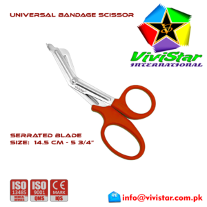 10 - Universal Bandage Scissors 5-75 (Red) Shears Heavy Duty EMT EMS Utility Trauma Set First Aid Stainless Steel Blades and Plastic Handles Paramedic Nursing Tools