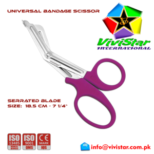 11 - Universal Bandage Scissors 7-25 (Purple) Shears Heavy Duty EMT EMS Utility Trauma Set First Aid Stainless Steel Blades and Plastic Handles Paramedic Nursing Tools