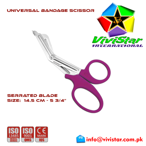12 - Universal Bandage Scissors 5-75 (Purple) Shears Heavy Duty EMT EMS Utility Trauma Set First Aid Stainless Steel Blades and Plastic Handles Paramedic Nursing Tools