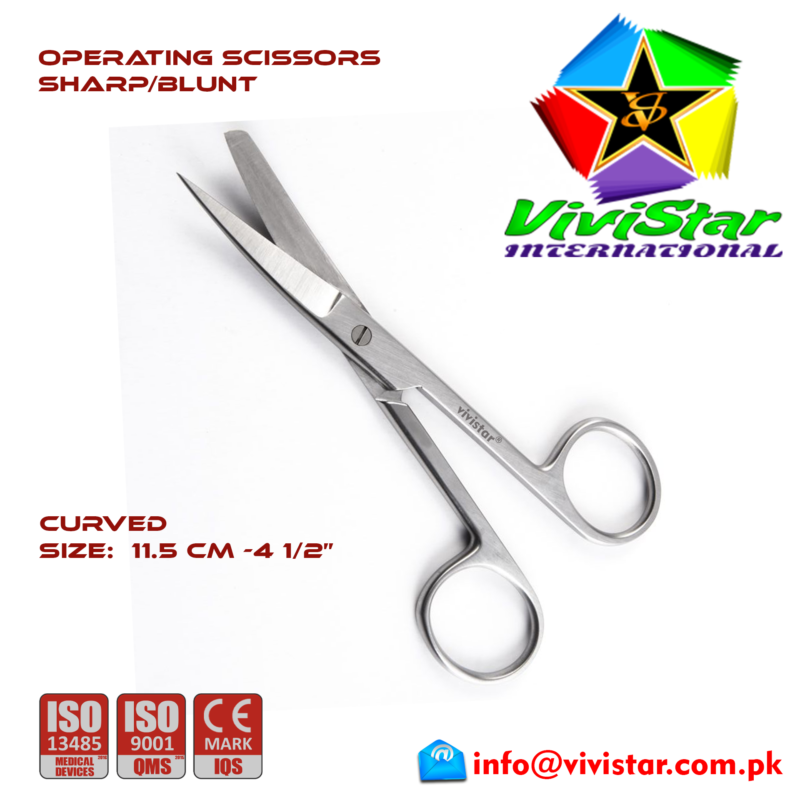 OPERATING-SCISSORS-Sharp-Blunt-Curved-11-5-cm-4-5-inch-Cardiovascular-ENT-General-Surgery