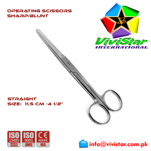 OPERATING-SCISSORS-Sharp-Blunt-Straight-11-5-cm-4-5-inch-Cardiovascular-ENT-General-Surgery
