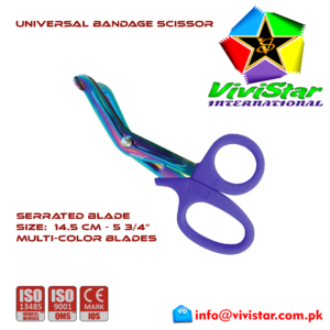 18 - Universal Bandage Scissors 5-75 (Multi-Color) Blue Shears Heavy Duty EMT EMS Utility Trauma Set First Aid Stainless Steel Blades and Plastic Handles Paramedic Nursing Tools