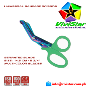 22 - Universal Bandage Scissors 5-75 (Multi-Color) Green Shears Heavy Duty EMT EMS Utility Trauma Set First Aid Stainless Steel Blades and Plastic Handles Paramedic Nursing Tools