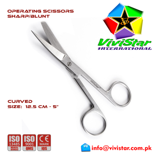 23 - OPERATING SCISSORS - Sharp Blunt - Curved 12-5 cm 5 inch Cardiovascular ENT General Surgery Gynecology Obstetrics Neurosurgery Spine Orthopedic Plastic Surgery Urology 23 - OPERATING SCISSORS - Sharp Blunt - Curved 12-5 cm 5 inch Cardiovascular ENT General Surgery Gynecology Obstetrics Neurosurgery Spine Orthopedic Plastic Surgery Urology