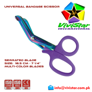 23 - Universal Bandage Scissors 7-25 (Multi-Color) Purple Shears Heavy Duty EMT EMS Utility Trauma Set First Aid Stainless Steel Blades and Plastic Handles Paramedic Nursing Tools