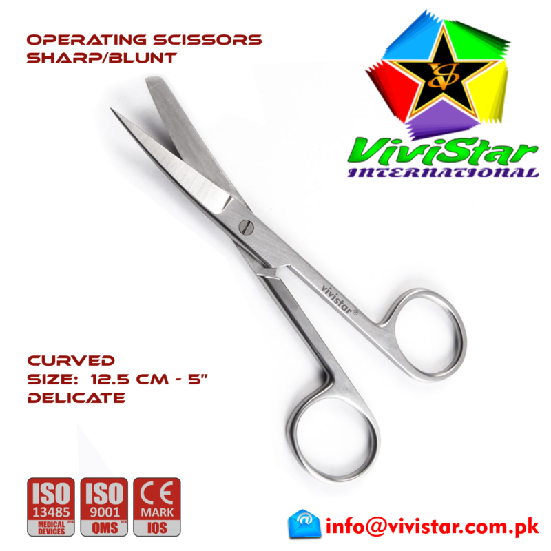 24 - OPERATING SCISSORS - Sharp Blunt - Curved Delicate 12-5 cm 5 inch Cardiovascular ENT General Surgery Gynecology Obstetrics Neurosurgery Spine Orthopedic Plastic Surgery Urology