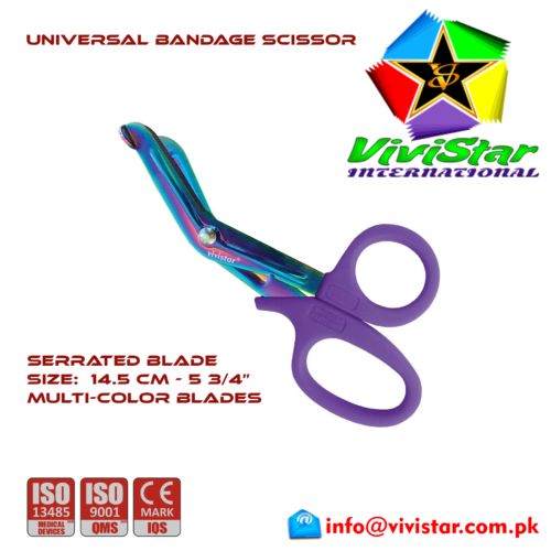 24 - Universal Bandage Scissors 5-75 (Multi-Color) Purple Shears Heavy Duty EMT EMS Utility Trauma Set First Aid Stainless Steel Blades and Plastic Handles Paramedic Nursing Tools