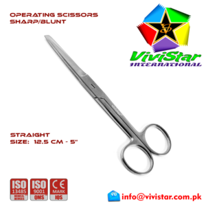 OPERATING-SCISSORS-Sharp-Blunt-Straight-12-5-cm-5-inch-Cardiovascular-ENT-General-Surgery