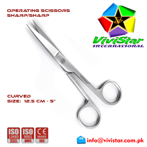 28 - OPERATING SCISSORS - Sharp Sharp - Straight 12-5 cm 5 inch Cardiovascular ENT General Surgery Gynecology Obstetrics Neurosurgery Spine Orthopedic Plastic Surgery Urology
