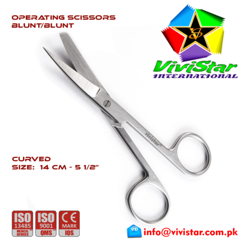 36 - OPERATING SCISSORS - Sharp Blunt - Curved 14 cm 5-5 inch Cardiovascular ENT General Surgery Gynecology Obstetrics Neurosurgery Spine Orthopedic Plastic Surgery Urology OPERATING-SCISSORS-Sharp-Blunt-Curved-14-cm-5-5-inch-Cardiovascular-ENT-General-Surgery-Gynecology