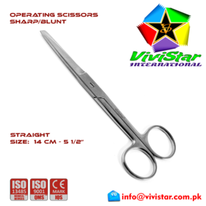 OPERATING-SCISSORS-Sharp-Blunt-Straight-14-cm-5-5-inch-Cardiovascular-ENT-General-Surgery-Gynecology-Obstetrics-Neurosurgery-Spine-Orthopedic-Plastic-Surgery-Urology