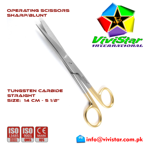 40 - OPERATING SCISSORS TC - Sharp Blunt - Straight Tungsten Carbide14 cm 5-5 inch Cardiovascular ENT General Surgery Gynecology Obstetrics Neurosurgery Spine Orthopedic Plastic Surgery Urology OPERATING-SCISSORS-TC-Sharp-Blunt-Straight-Tungsten-Carbide14-cm-5-5-inch-Cardiovascular-ENT-General-Surgery-Gynecology-Obstetrics