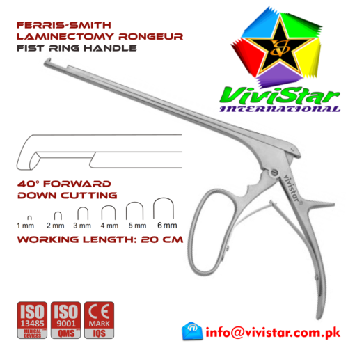 43 - Ferris-Smith Laminectomy Rongeur Fist Ring Handle Down Punch 40 degree 1 - 6 mm 20 cm 8 inch WL neurosurgical intracranial surgeons ENT Neurosurgery Spine Orthopedic 43 - Ferris-Smith Laminectomy Rongeur Fist Ring Handle Down Punch 40 degree 1 - 6 mm 20 cm 8 inch WL neurosurgical intracranial surgeons ENT Neurosurgery Spine Orthopedic
