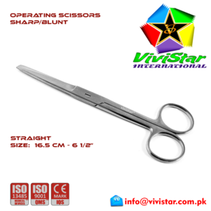 50 - OPERATING SCISSORS - Sharp-blunt - Straight 16-5 cm 6-5 inch Cardiovascular ENT General Surgery Gynecology Obstetrics Neurosurgery Spine Orthopedic Plastic Surgery Urology
