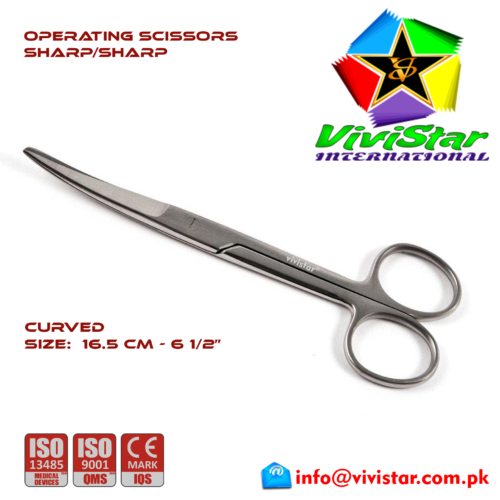 51 - OPERATING SCISSORS - Sharp-Sharp - Curved 16-5 cm 6-5 inch Cardiovascular ENT General Surgery Gynecology Obstetrics Neurosurgery Spine Orthopedic Plastic Surgery Urology 51 - OPERATING SCISSORS - Sharp-Sharp - Curved 16-5 cm 6-5 inch Cardiovascular ENT General Surgery Gynecology Obstetrics Neurosurgery Spine Orthopedic Plastic Surgery Urology
