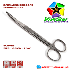 OPERATING-SCISSORS-Sharp-Sharp-Curved-18-5-cm-7-25-inch-Cardiovascular-ENT-General-Surgery-Gynecology-Obstetrics-Neurosurgery-Spine-Orthopedic