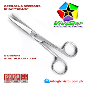 OPERATING-SCISSORS-Sharp-Sharp-Straight-18-5-cm-7-25-inch-Cardiovascular-ENT-General-Surgery-Gynecology-Obstetrics-Neurosurgery-Spine-Orthopedic