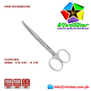 IRIS-SCISSORS-Curved-11-5-cm-4-50-inch-Cardiovascular-ENT-General-Surgery-Gynecology-Obstetrics-Neurosurgery-Spine-Orthopedic-Plastic-Surgery-Urology