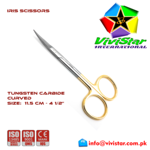 IRIS-SCISSORS-TC-Curved-11-5-cm-4-50-inch-Cardiovascular-ENT-General-Surgery-Gynecology-Obstetrics-Neurosurgery-Spine-Orthopedic-Plastic-Surgery-Urology