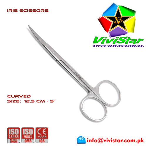 IRIS-SCISSORS-Curved-12-5-cm-5-inch-Cardiovascular-ENT-General-Surgery-Gynecology-Obstetrics-Neurosurgery-Spine-Orthopedic-Plastic-Surgery-Urology