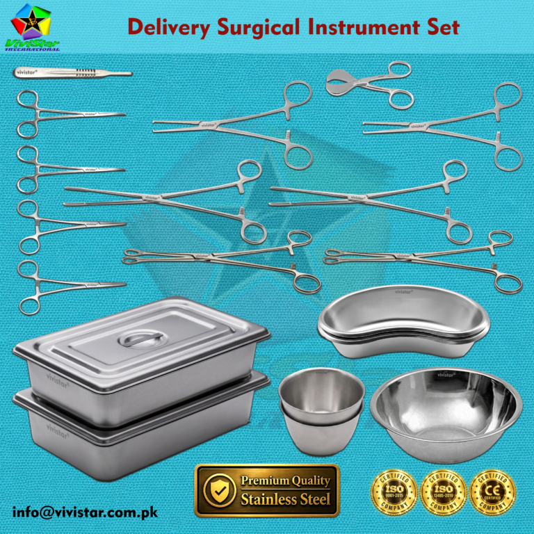 Delivery Instrument Set pregnancy Surgery gynecological Gynaecology Umbilical-Scissors Episiotomy Mayo Artery Forceps Kocher Sponge Tissue AmniotomyHook Needle Holder Obstetrical Cord Clamps