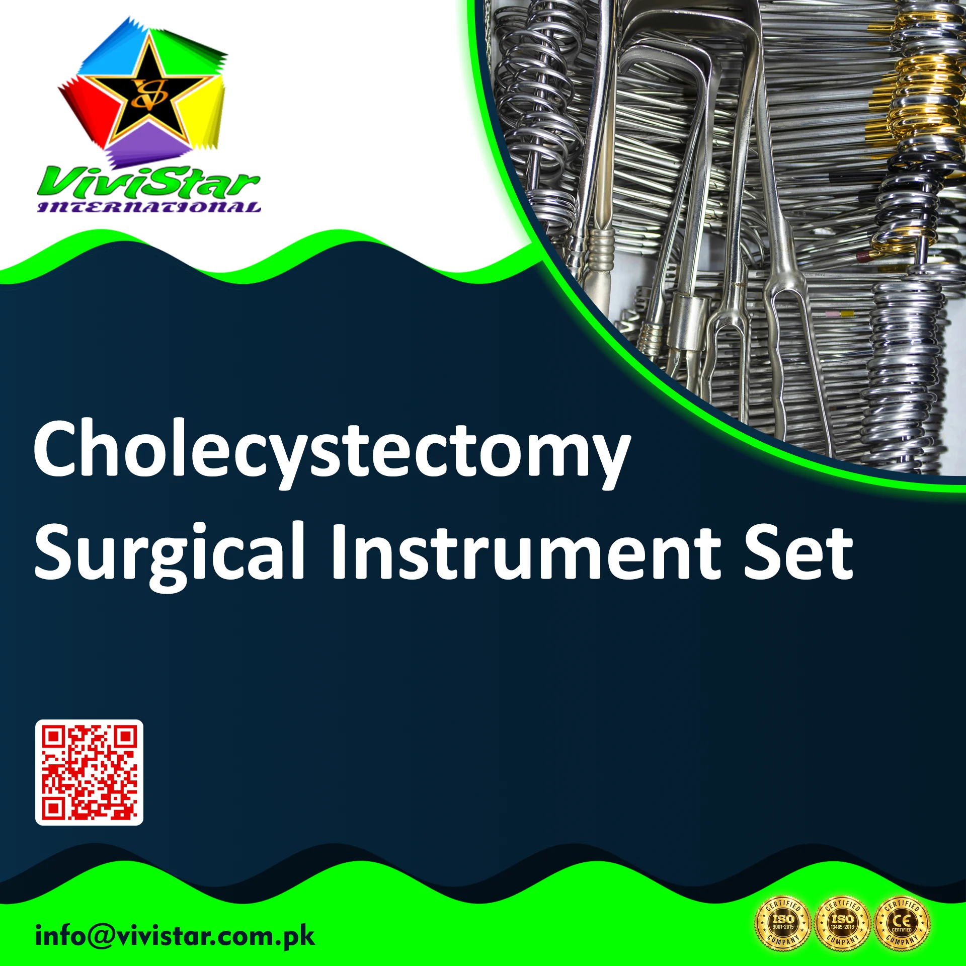 Cholecystectomy Surgical Instrument Set Gallbladder Surgery Abdominal Appendectomies splenectomies cholecystectomies Ovarian cystectomies endometriosis abdominal surgery