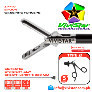 Laparoscopic Spoon Grasping Forceps 330mm Sheath 5mm 5x330mm Laparoscopy Endoscopy Surgery Surgical Instrument Economy without Ratchet USA German