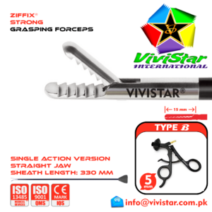 Laparoscopic Strong Grasping Forceps 330mm Sheath 5mm 5x330mm Laparoscopy Endoscopy Surgery Surgical Instrument Economy with Ratchet USA German