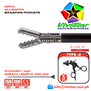 Laparoscopic Alligator Grasping Forceps 330mm Sheath 5mm 5x330mm Laparoscopy Endoscopy Surgery Surgical Instrument with Ratchet USA German