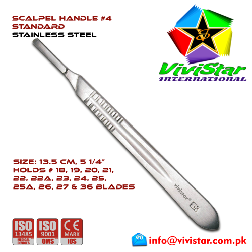 08 - Scalpel Handle #4 BP Surgical Knife Special EMI EMS dissection Cuts skin Surgical tissue Abdominal Cardiovascular General Surgery Orthopedic Scalpel Handle #4 BP Surgical Knife Special EMI EMS dissection Cuts skin Surgical tissue Abdominal Cardiovascular General Surgery Orthopedic