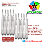 Scalpel Handle #4 BP Surgical Knife Special EMI EMS dissection Cuts skin Surgical tissue Abdominal Cardiovascular General Surgery Orthopedic Pack of 10 Ten