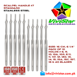 Scalpel Handle #7 BP Surgical Knife Special EMI EMS dissection Cuts skin Surgical tissue Abdominal Cardiovascular General Surgery Orthopedic Pack of 10 Ten