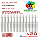 Scalpel Handle #7 BP Surgical Knife Special EMI EMS dissection Cuts skin Surgical tissue Abdominal Cardiovascular General Surgery Orthopedic Pack of 500 Hundred