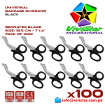Universal Bandage Scissors 7-25 (Black) Shears Heavy Duty EMT EMS Utility Trauma Set First Aid Stainless Steel Blades and Plastic Handles Paramedic Nursing Tools Pack of 1000 Thousand