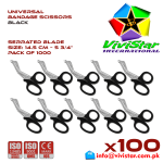 Universal Bandage Scissors 5-75 (Black) Shears Heavy Duty EMT EMS Utility Trauma Set First Aid Stainless Steel Blades and Plastic Handles Paramedic Nursing Tools 1000 Thousand