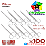 IRIS SCISSORS - Curved 12-5 cm 5 inch Cardiovascular ENT General Surgery Gynecology Obstetrics Neurosurgery Spine Orthopedic Plastic Surgery Urology Pack of 1000 Thousand