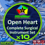 Open Heart Complete Surgical Instrument Set Cardiovascular General Surgery MIFFIX Pack of 10